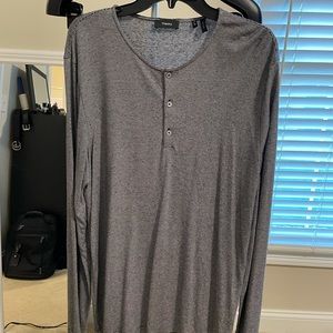 Theory long sleeve tee shirt silk and cotton